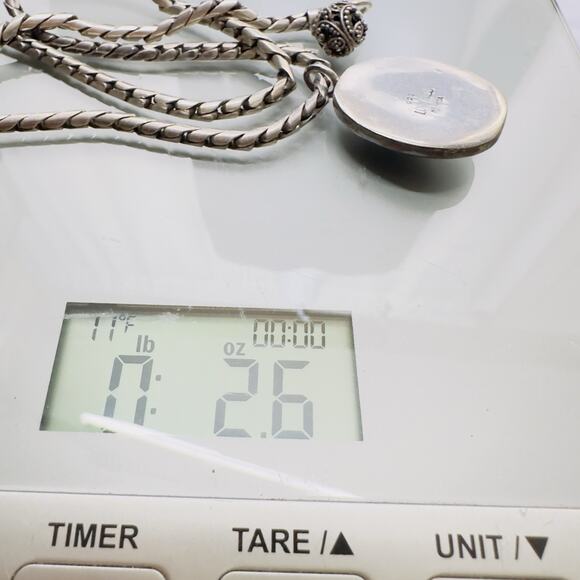 LOIS HILL DECORATIVE PENDANT NECKLACE Sterling Toggle 21" Thick Chain 2.6 oz - Picture 12 of 12